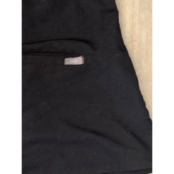 Figs Black Scrub Top XL Technical Collection Short Sleeve Medical Uniform - Picture 3 of 5